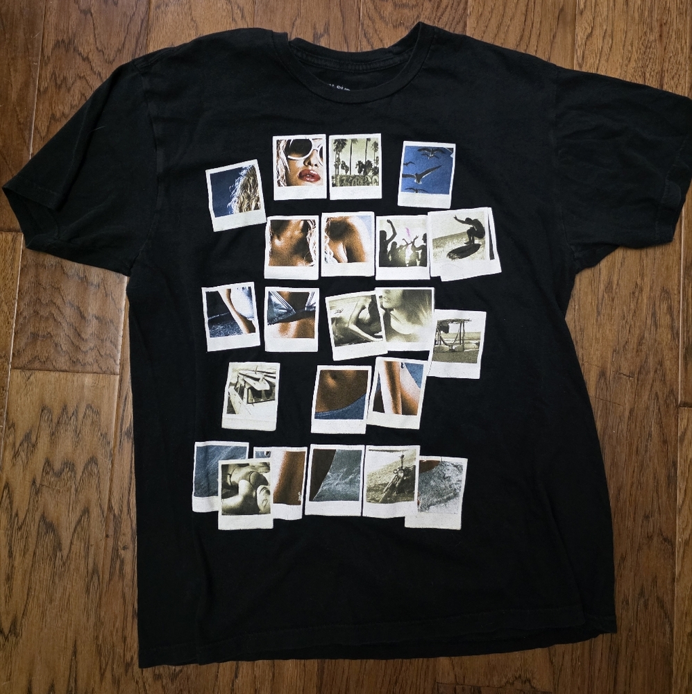 Graphic Black T-Shirt w/ Poloroid Pictures